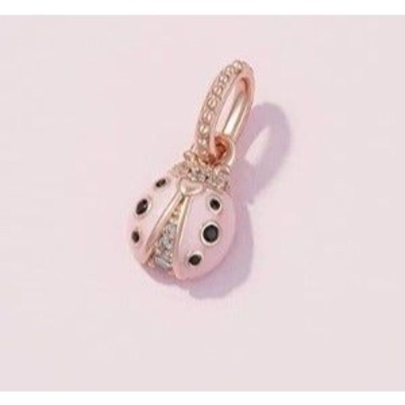 Pandora Lucky Pink Ladybug Pendant Charm - Picture 4 of 5